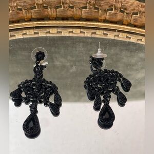 Banana Republic black crystal chandelier earrings VINTAGE